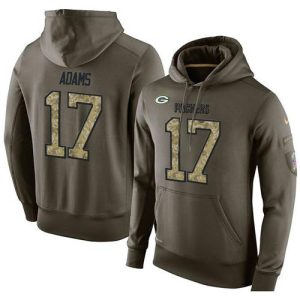 Cool Magnificent Trendy NFL Men's Green Bay Packers #17 Davante Adams Stitched Green Olive Salute To Service KO Performance Hoodie