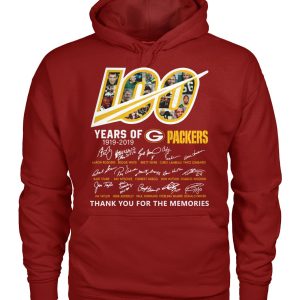 Delightful Brilliant Green Bay Packers 100 Seasons Memories Pullover Hoodie Red