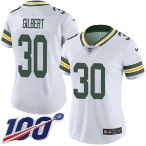 Delightful Classy Packers #30 Zyon Gilbert White Women's Stitched NFL 100th Season Vapor Untouchable Limited Jersey