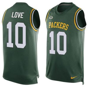 Delightful Packers #10 Jordan Love Green Team Color Men's Stitched NFL Limited Tank Top Jersey