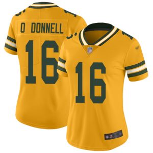 Delightful Packers #16 Pat O'Donnell Gold Women's Stitched NFL Limited Inverted Legend Jersey