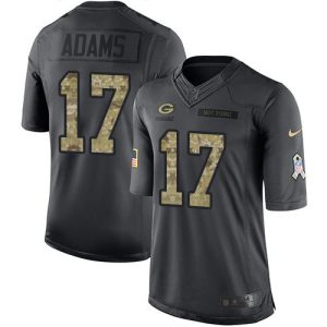 Delightful Packers #17 Davante Adams Black Youth Stitched NFL Limited 2016 Salute to Service Jersey