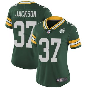 Delightful Packers #37 Josh Jackson Green Team Color Women's 100th Season Stitched NFL Vapor Untouchable Limited Jersey