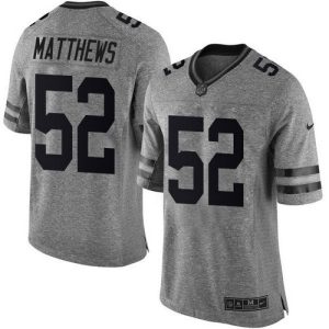 Delightful Packers #52 Clay Matthews Gray Men's Stitched NFL Limited Gridiron Gray Jersey