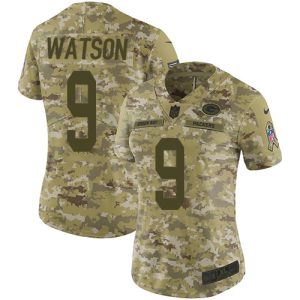 Delightful Packers #9 Christian Watson Camo Women's Stitched NFL Limited 2018 Salute To Service Jersey