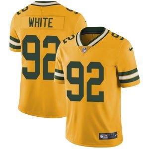 Delightful Packers #92 Reggie White Yellow Youth Stitched NFL Limited Rush Jersey