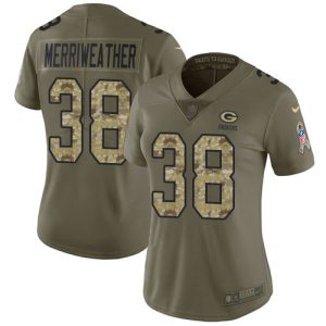 Delightful Trendy Packers #38 Ellis Merriweather Olive/Camo Women's Stitched NFL Limited 2017 Salute To Service Jersey