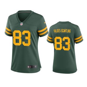 Elegant Amazing Green Bay Packers #83 Marquez Valdes Scantling Women's Alternate Game Player NFL Jersey Green