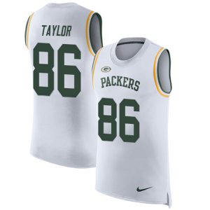 Elegant Delightful Gorgeous Packers #86 Malik Taylor White Men's Stitched NFL Limited Rush Tank Top Jersey