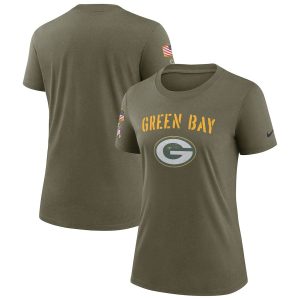 Elegant Fabulous Green Bay Packers Women's 2022 Salute To Service Legend T Shirt Olive