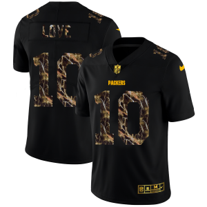 Elegant Green Bay Packers #10 Jordan Love Men's Black Flocked Lightning Vapor Limited NFL Jersey