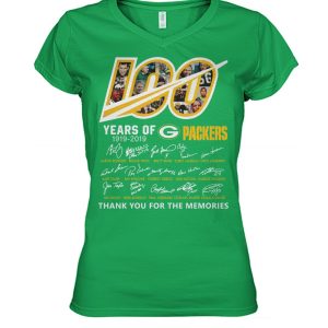 Elegant Green Bay Packers 100 Seasons Memories Women's T Shirt Green