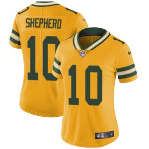 Elegant Marvelous Packers #10 Darrius Shepherd Yellow Women's Stitched NFL Limited Rush Jersey