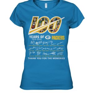 Elegant Pretty Beautiful Green Bay Packers 100 Seasons Memories Women's T Shirt Sky Blue