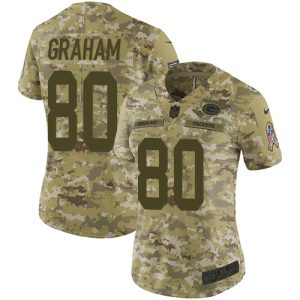 Elegant Smart Packers #80 Jimmy Graham Camo Women's Stitched NFL Limited 2018 Salute to Service Jersey