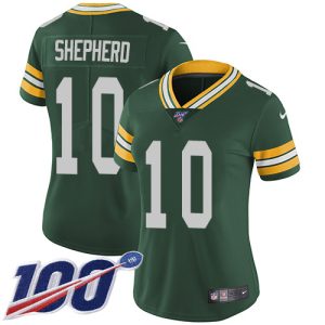 Elegant Trendy Packers #10 Darrius Shepherd Green Team Color Women's Stitched NFL 100th Season Vapor Untouchable Limited Jersey