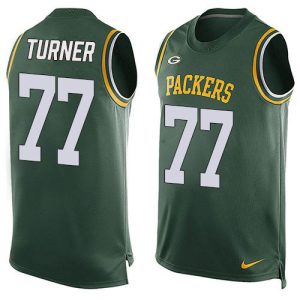 Elegant Trendy Terrific Packers #77 Billy Turner Green Team Color Men's Stitched NFL Limited Tank Top Jersey