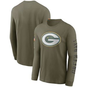 Exciting Amazing Green Bay Packers 2022 Salute To Service Long Sleeve T Shirt Olive