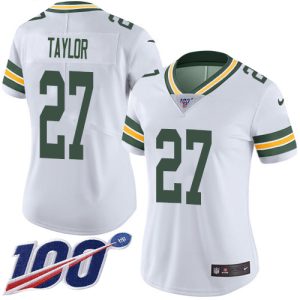 Exciting Fabulous Packers #27 Patrick Taylor White Women's Stitched NFL 100th Season Vapor Untouchable Limited Jersey
