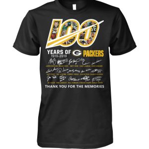 Exciting Green Bay Packers 100 Seasons Memories T Shirt Black