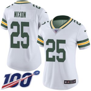 Exciting Impressive Packers #25 Keisean Nixon White Women's Stitched NFL 100th Season Vapor Untouchable Limited Jersey