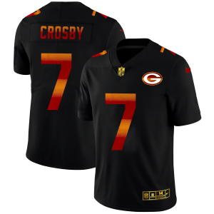 Exciting Modern Fantastic Green Bay Packers #7 Mason Crosby Men's Black Red Orange Stripe Vapor Limited NFL Jersey