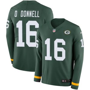 Exciting Packers #16 Pat O'Donnell Green Team Color Men's Stitched NFL Limited Therma Long Sleeve Jersey
