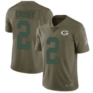 Exciting Packers #2 Mason Crosby Olive Men's Stitched NFL Limited 2017 Salute To Service Jersey