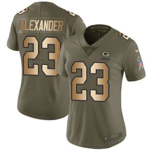 Exciting Superb Packers #23 Jaire Alexander Olive/Gold Women's Stitched NFL Limited 2017 Salute to Service Jersey