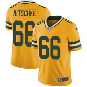 Exciting Terrific Packers #66 Ray Nitschke Yellow Men's Stitched NFL Limited Rush Jersey