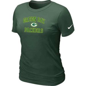 Exciting Women's Green Bay Packers Heart & Soul NFL T Shirt Dark Green