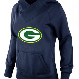 Exciting Women's Green Bay Packers Logo Pullover Hoodie Navy Blue