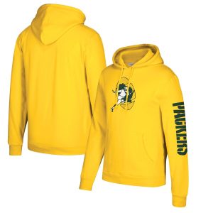 Fabulous Green Bay Packers Mitchell & Ness Classic Team Pullover Hoodie Gold