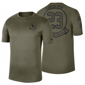 Fabulous Incredible Delightful Green Bay Packers #23 Carlos Hyde Olive 2019 Salute To Service Sideline NFL T Shirt