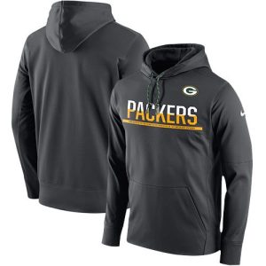Fabulous Men's Green Bay Packers Anthracite Sideline Circuit Pullover Performance Hoodie