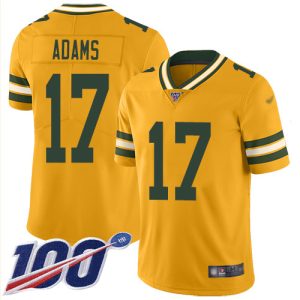 Fabulous Packers #17 Davante Adams Gold Youth Stitched NFL Limited Inverted Legend 100th Season Jersey