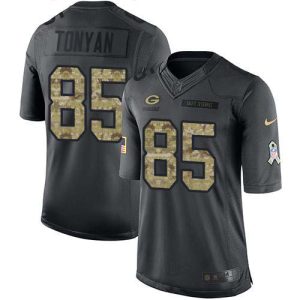 Fabulous Packers #85 Robert Tonyan Black Men's Stitched NFL Limited 2016 Salute to Service Jersey