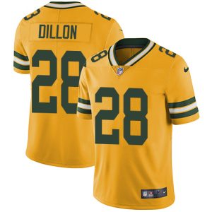 Fabulous Perfect Trendy Packers #28 AJ Dillon Yellow Youth Stitched NFL Limited Rush Jersey