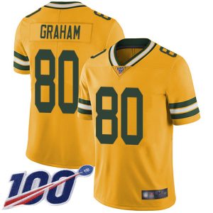Fabulous Practical Packers #80 Jimmy Graham Yellow Men's Stitched NFL Limited Rush 100th Season Jersey