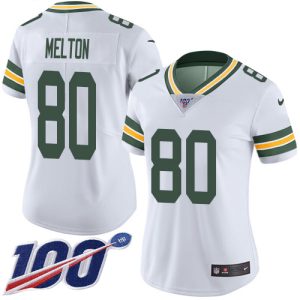Fabulous Pretty Packers #80 Bo Melton White Women's Stitched NFL 100th Season Vapor Untouchable Limited Jersey