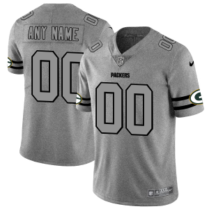Fabulous Stunning Green Bay Packers Custom Men's Gray Gridiron II Vapor Untouchable Limited NFL Jersey