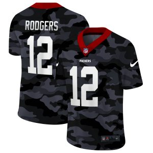 Fantastic Elegant Green Bay Packers #12 Aaron Rodgers Men's 2020 Black CAMO Vapor Untouchable Limited Stitched NFL Jersey