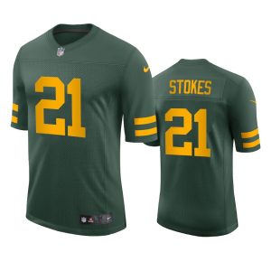 Fantastic Green Bay Packers #21 Eric Stokes Men's Alternate Vapor Limited Player NFL Jersey Green