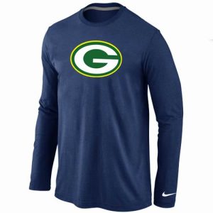 Fantastic Green Bay Packers Logo Long Sleeve T Shirt Dark Blue