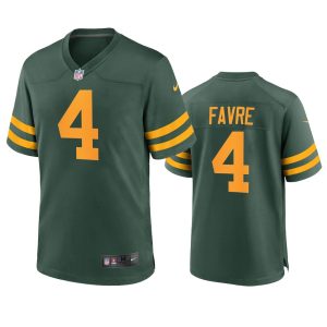 Fantastic Luxurious Perfect Green Bay Packers #4 Brett Favre Men's Alternate Game Player NFL Jersey Green