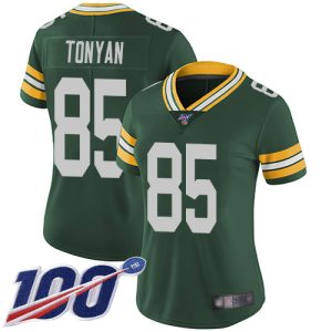 Fantastic Packers #85 Robert Tonyan Green Team Color Women's Stitched NFL 100th Season Vapor Untouchable Limited Jersey