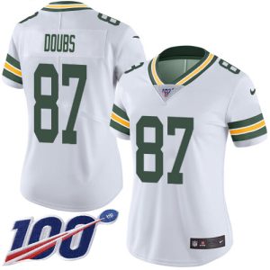 Fantastic Packers #87 Romeo Doubs White Women's Stitched NFL 100th Season Vapor Untouchable Limited Jersey