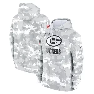 Gorgeous Green Bay Packers Nike 2024 Salute to Service Club Fleece Pullover Hoodie Arctic Camo