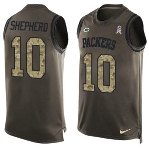 Gorgeous Handy Packers #10 Darrius Shepherd Green Men's Stitched NFL Limited Salute To Service Tank Top Jersey