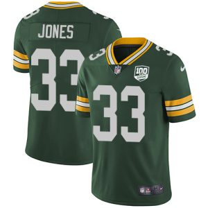 Gorgeous Magnificent Charming Packers #33 Aaron Jones Green Team Color Men's 100th Season Stitched NFL Vapor Untouchable Limited Jersey